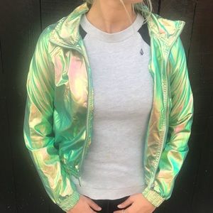 Free people metallic bomber jacket